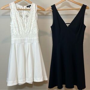 Privy and City Studio 2 Bundle Black and White Fit and Flare Skater Dresses